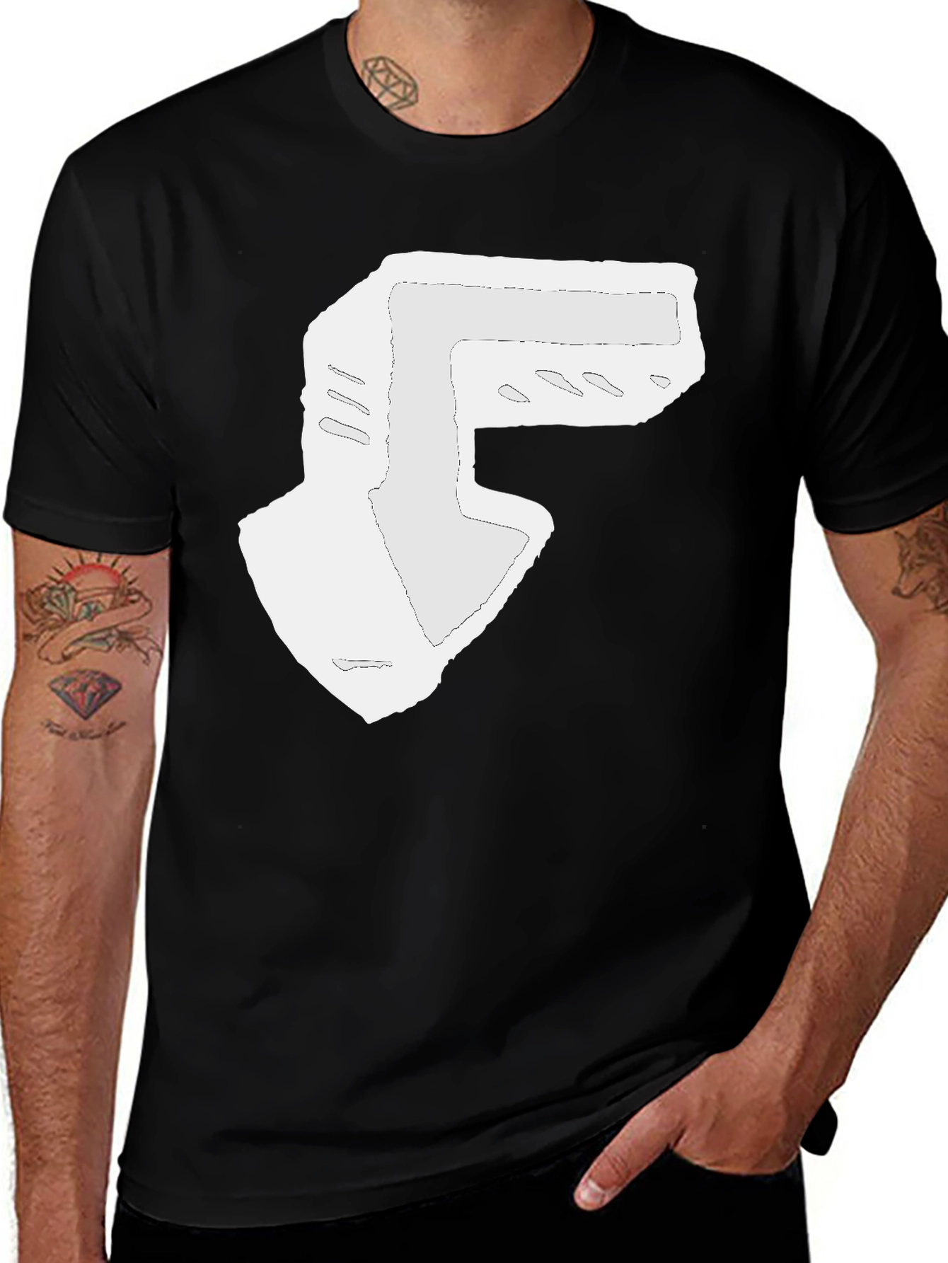 Abstract Arrow Graphic Black T-Shirt