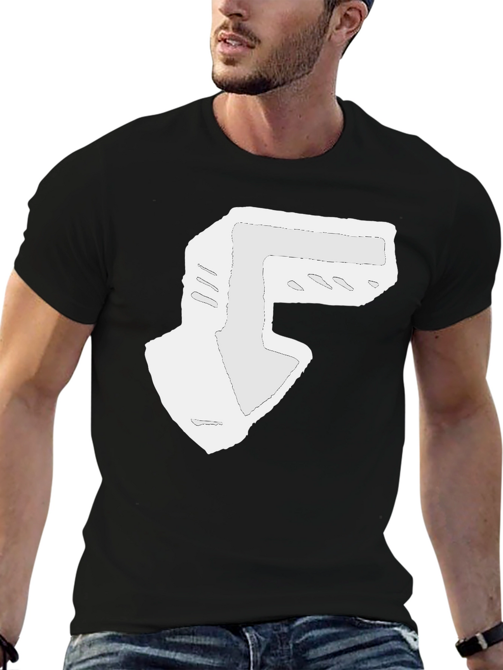 Abstract Arrow Graphic Black T-Shirt
