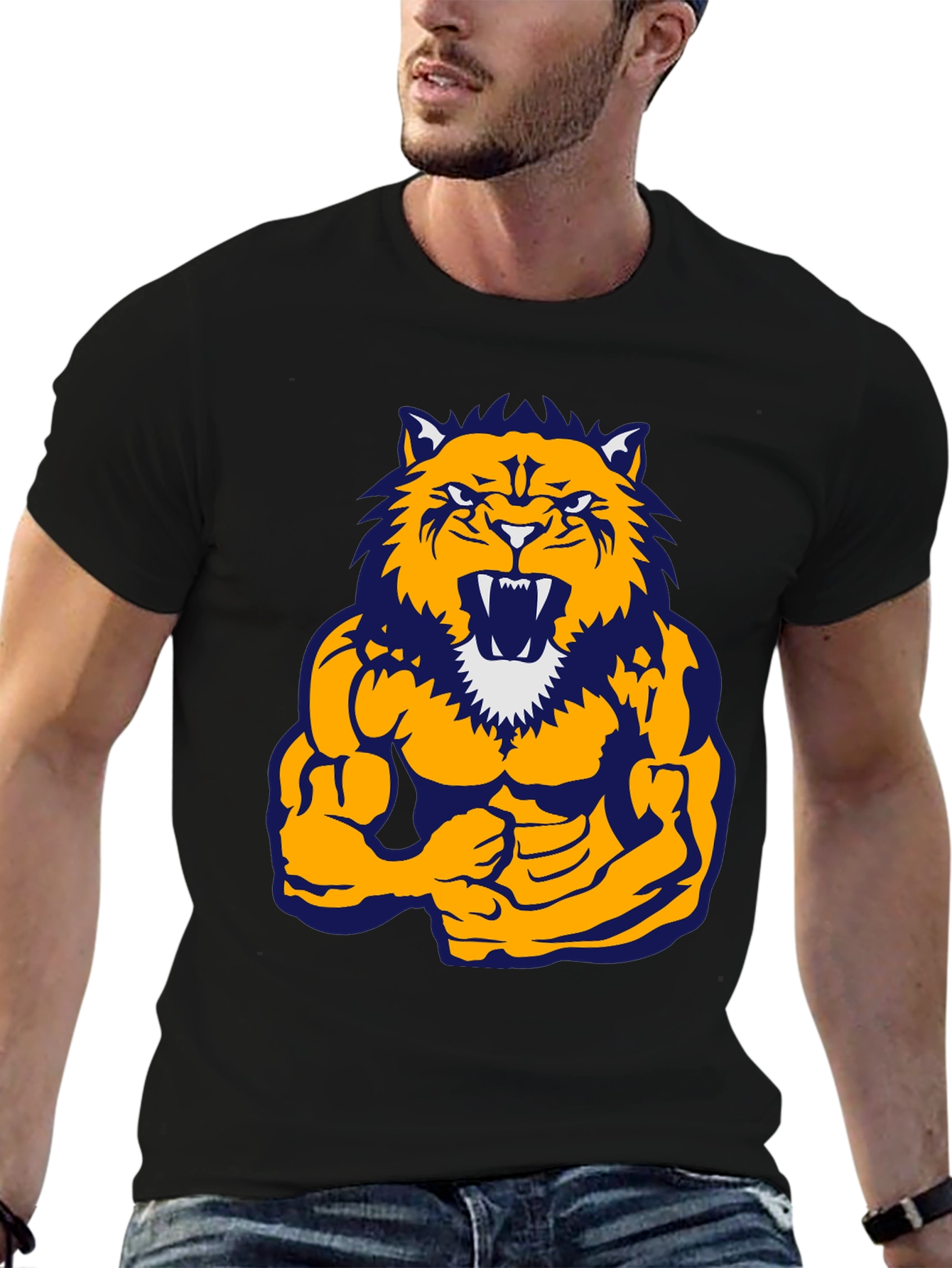 Muscle Tiger Graphic Tee - Black