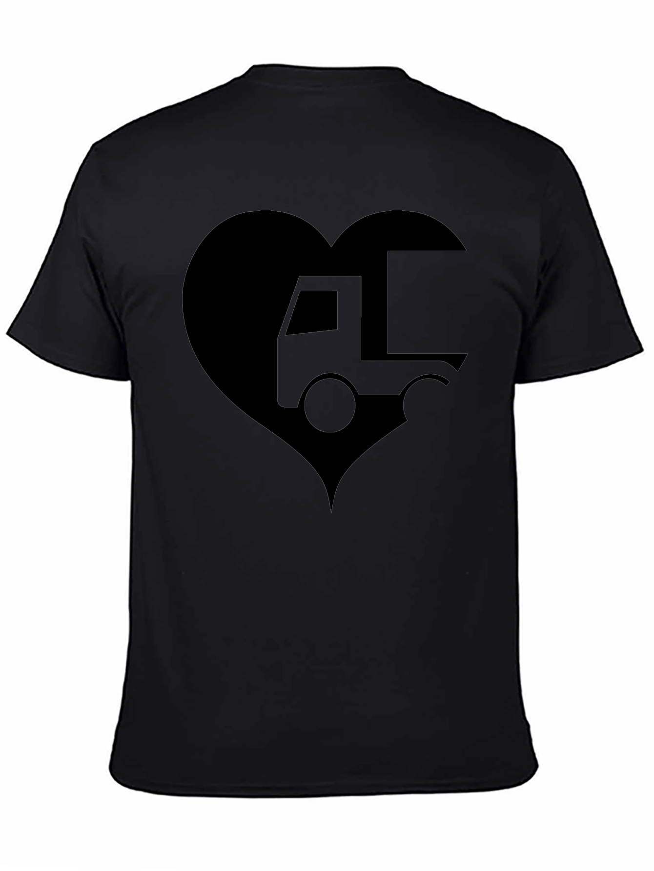 Truck Love Heart T-Shirt - Black Graphic Tee
