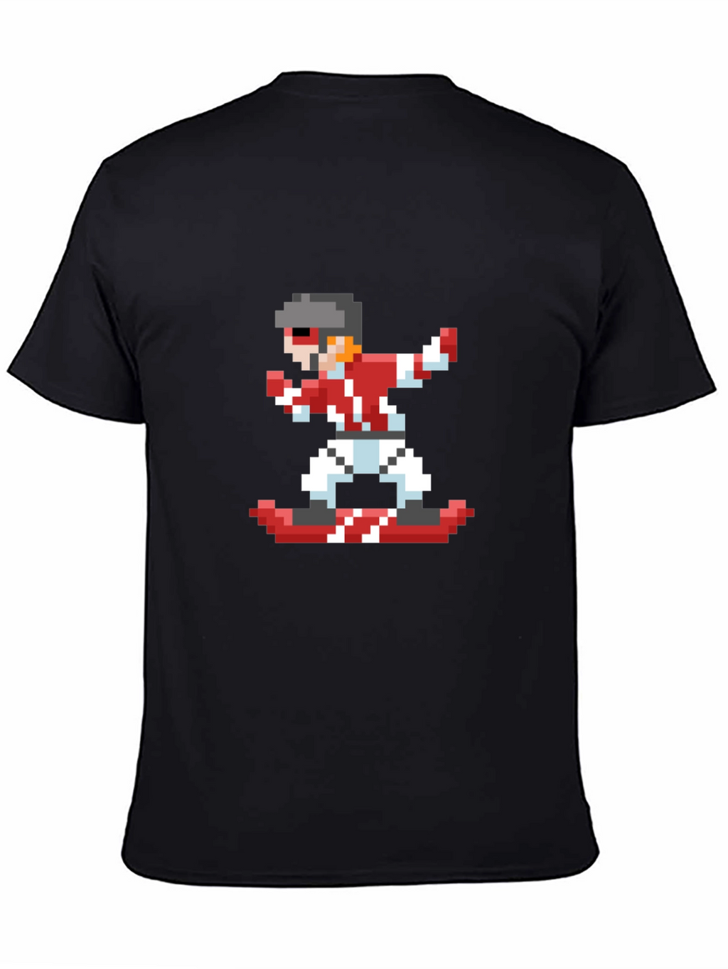 Pixel Snowboarder Black T-Shirt