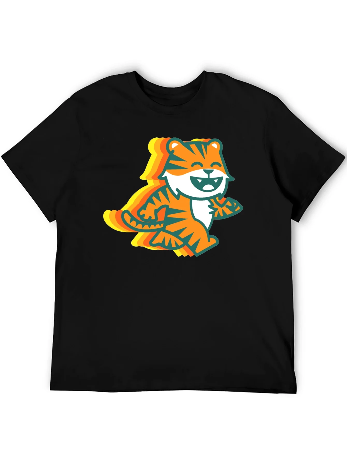 Retro Tiger Graphic Tee - Black
