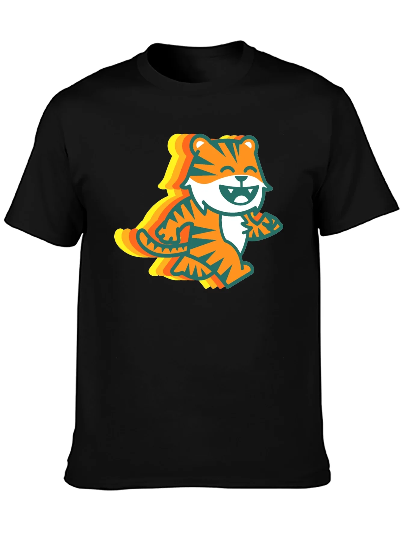 Retro Tiger Graphic Tee - Black
