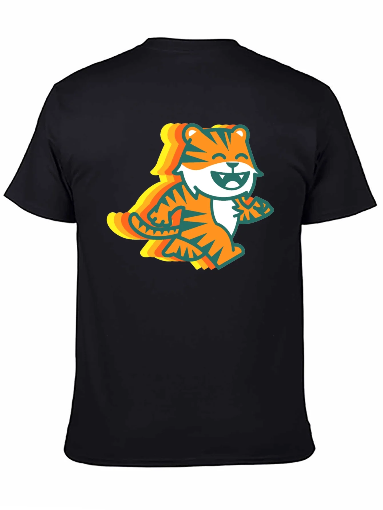 Retro Tiger Graphic Tee - Black