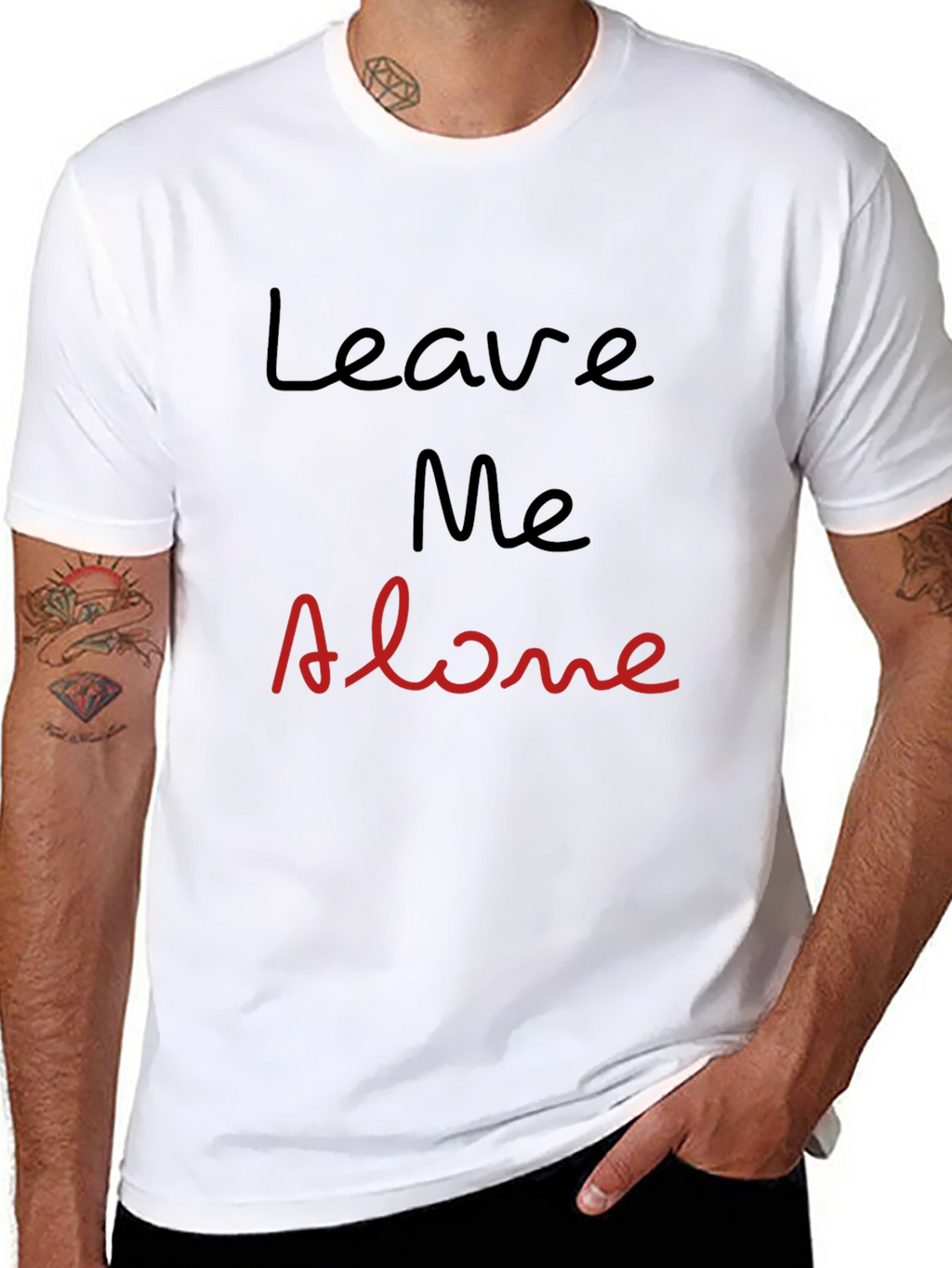 Leave Me Alone Graphic Tee - Black Cotton T-Shirt