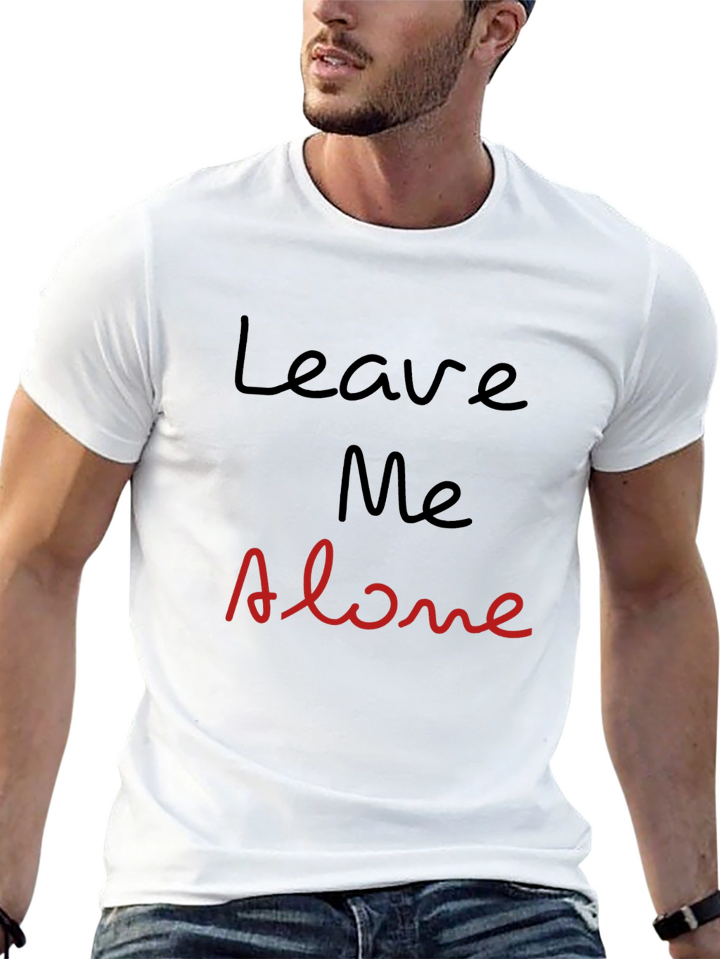 Leave Me Alone Graphic Tee - Black Cotton T-Shirt