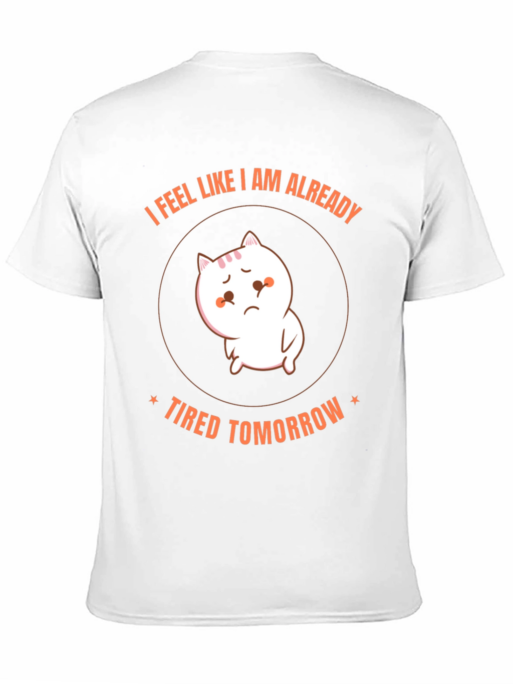 Funny Tired Cat Graphic T-Shirt