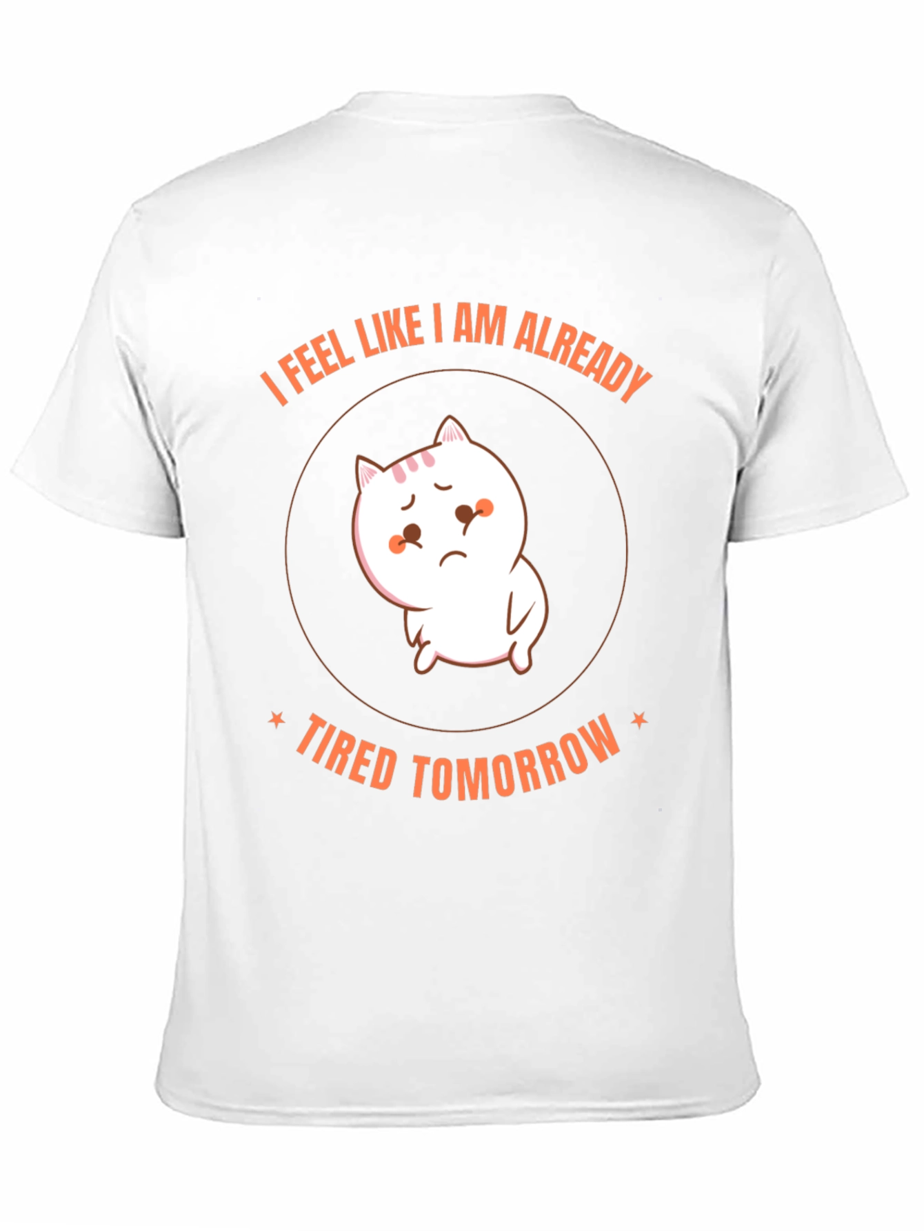 Funny Tired Cat Graphic T-Shirt