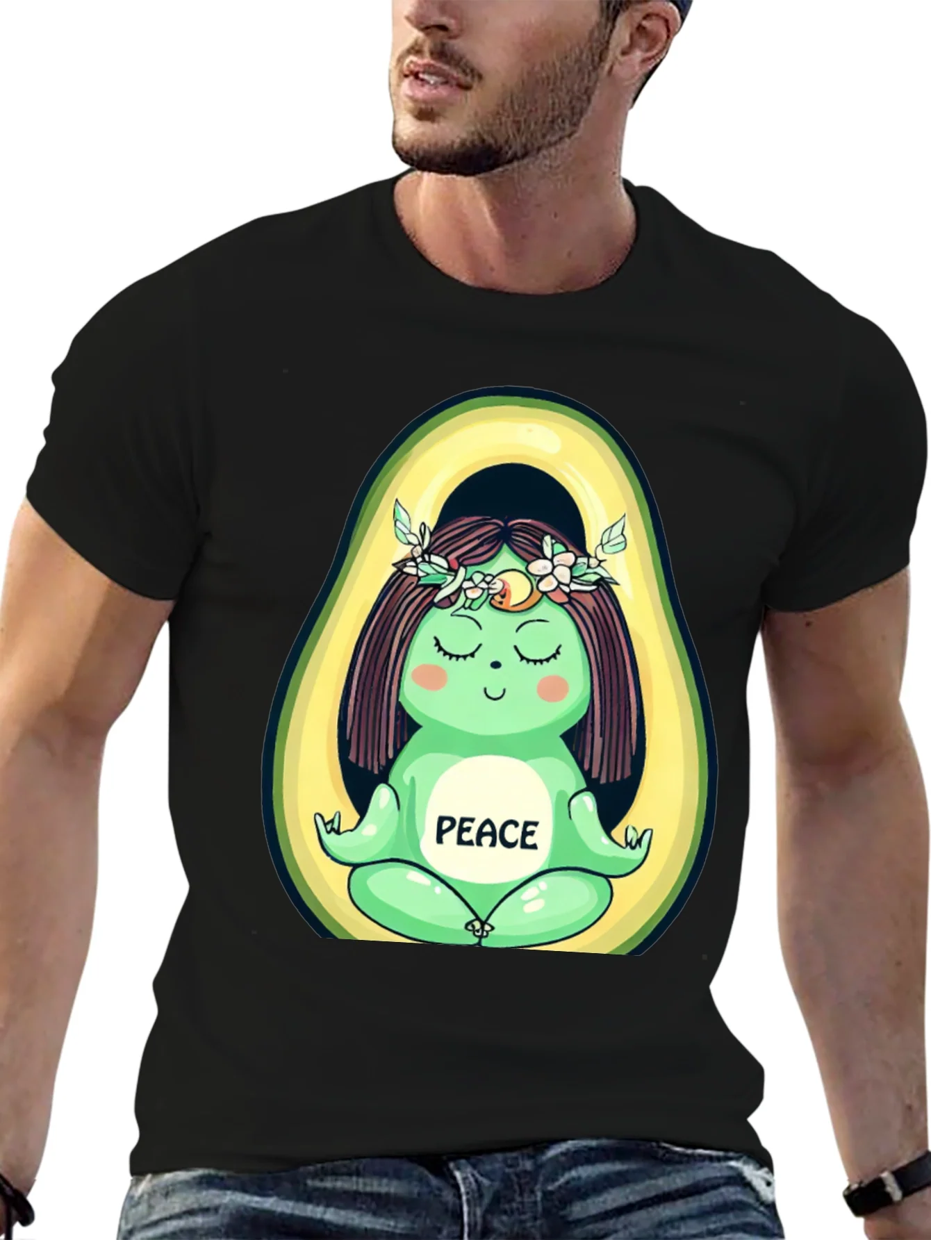 Avocado Yoga Peace Graphic T-Shirt - Unisex