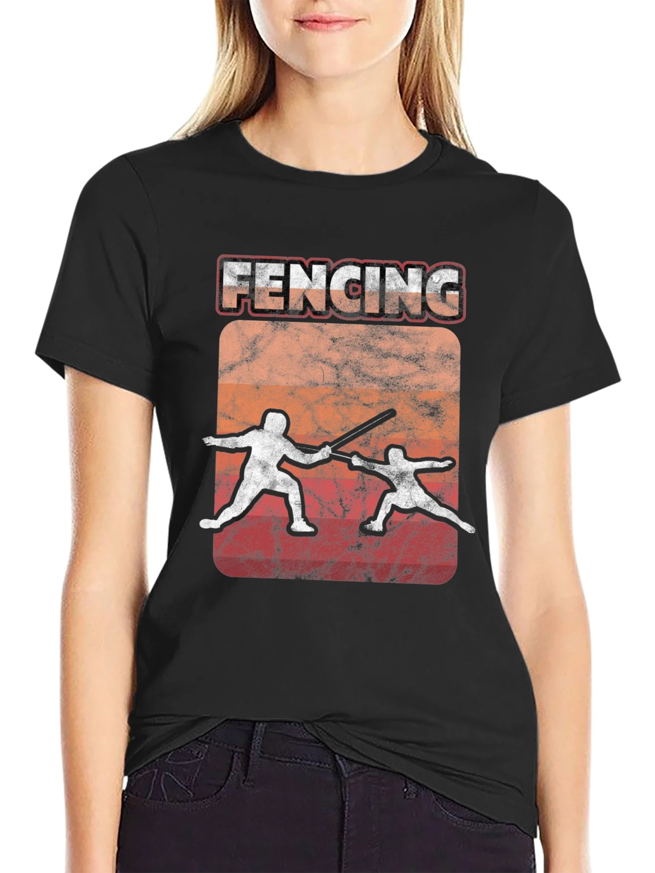 Fencing Vintage Graphic T-Shirt