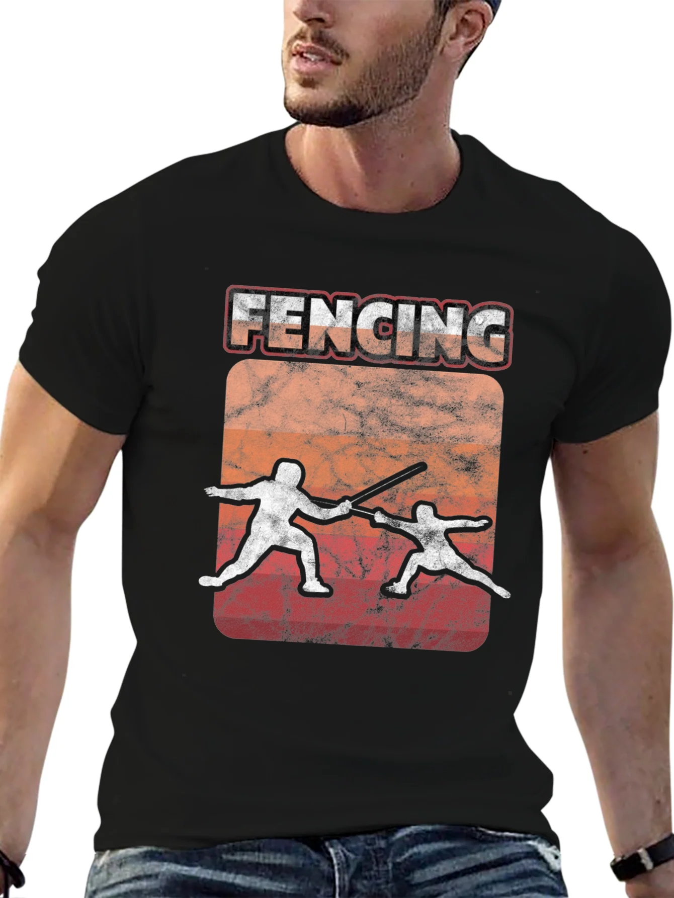 Fencing Vintage Graphic T-Shirt