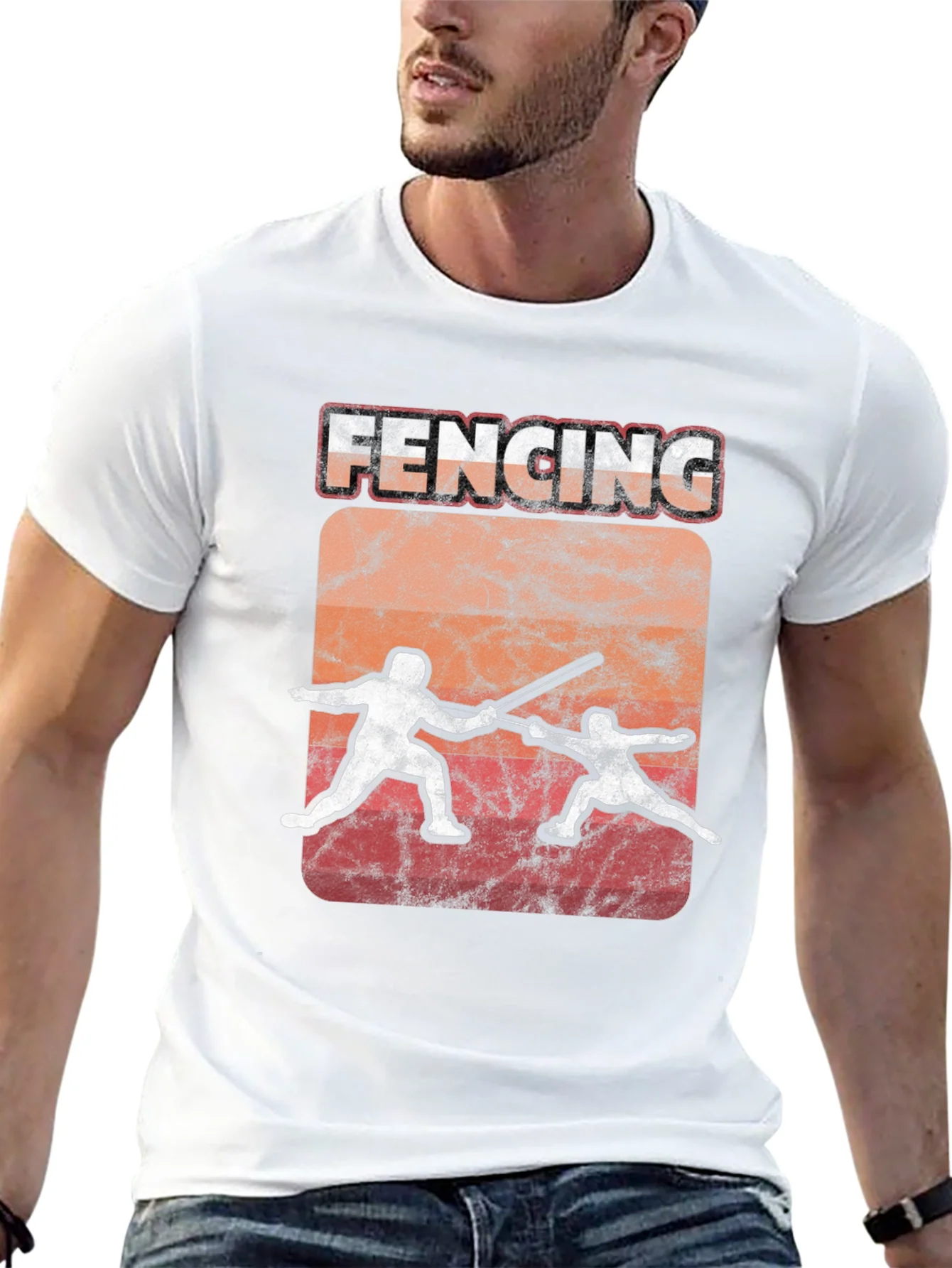 Fencing Vintage Graphic T-Shirt