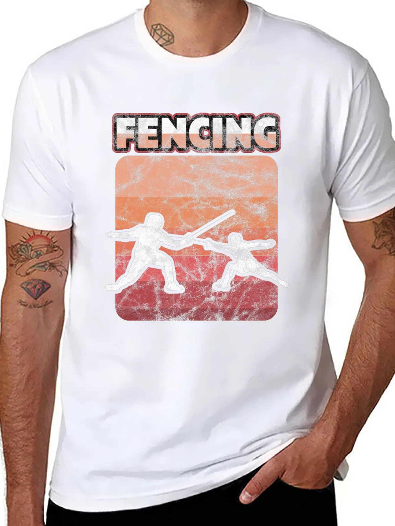 Fencing Vintage Graphic T-Shirt