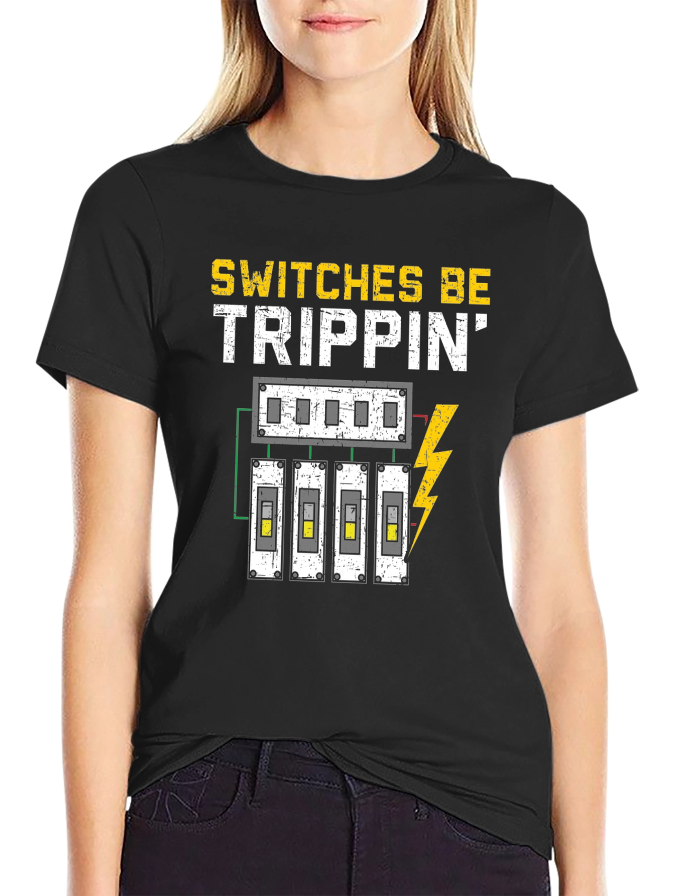 Switches Be Trippin Funny Electrician T-Shirt