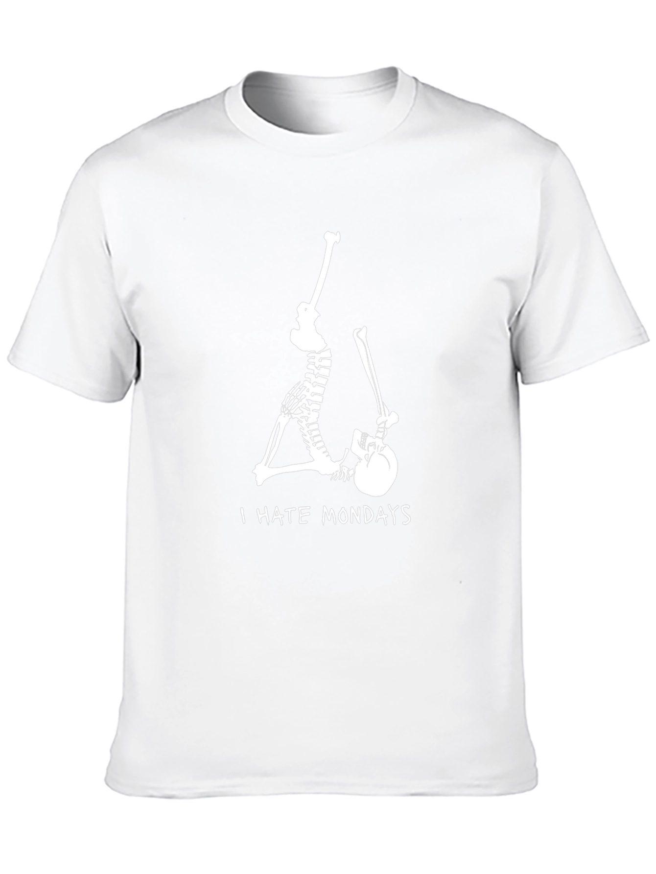 Skeleton I Hate Mondays Black Graphic Tee