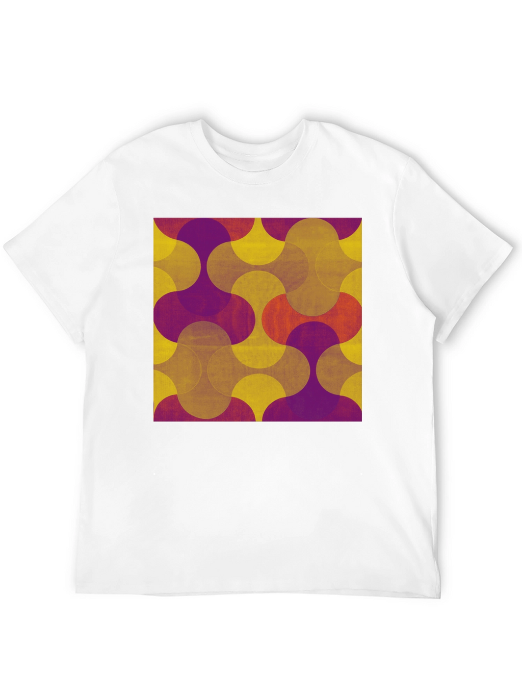 Retro Geometric Print Tee - Black