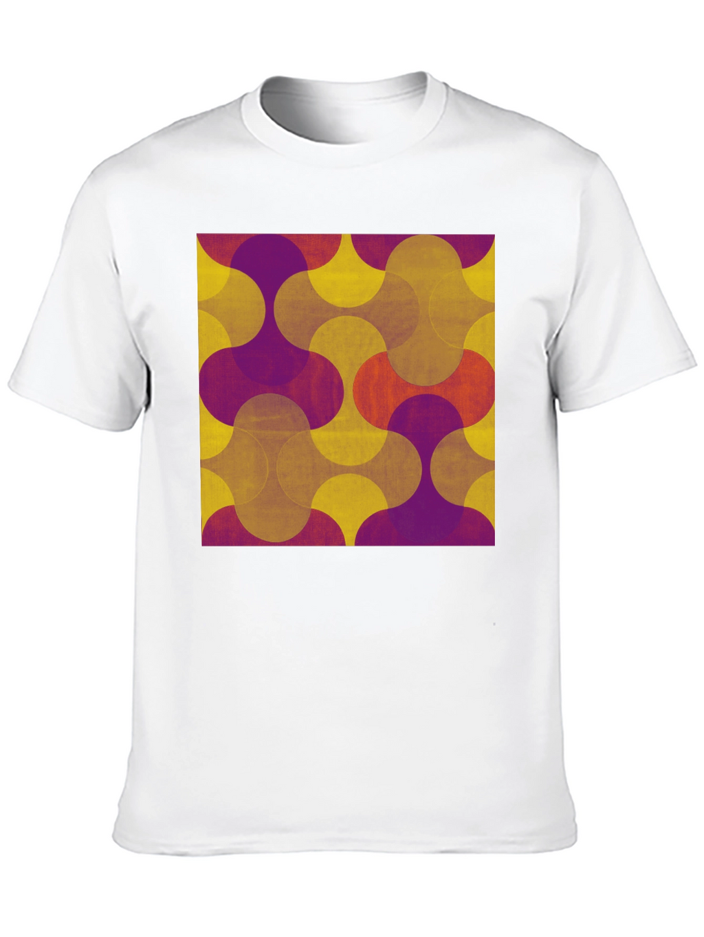 Retro Geometric Print Tee - Black