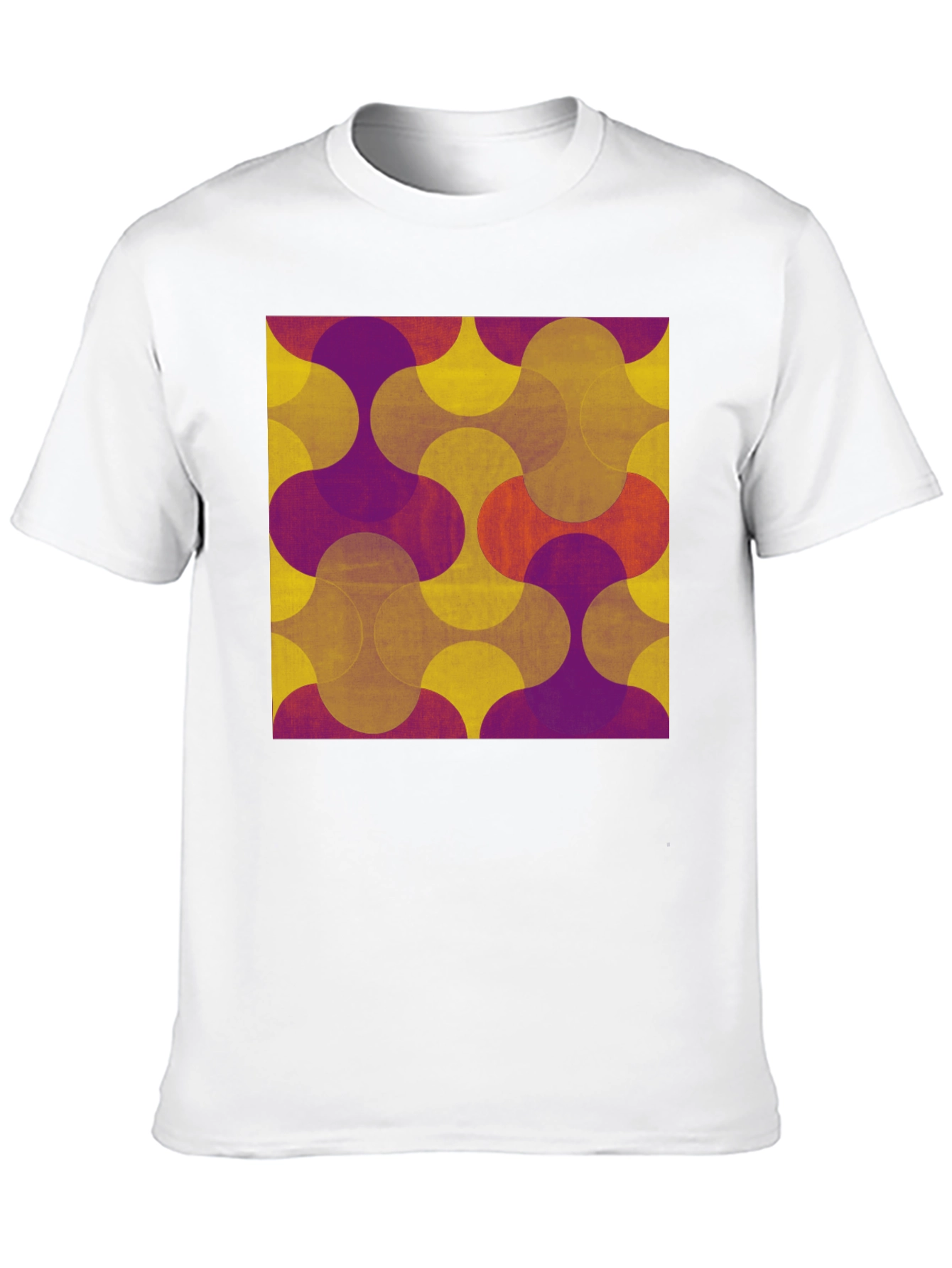 Retro Geometric Print Tee - Black