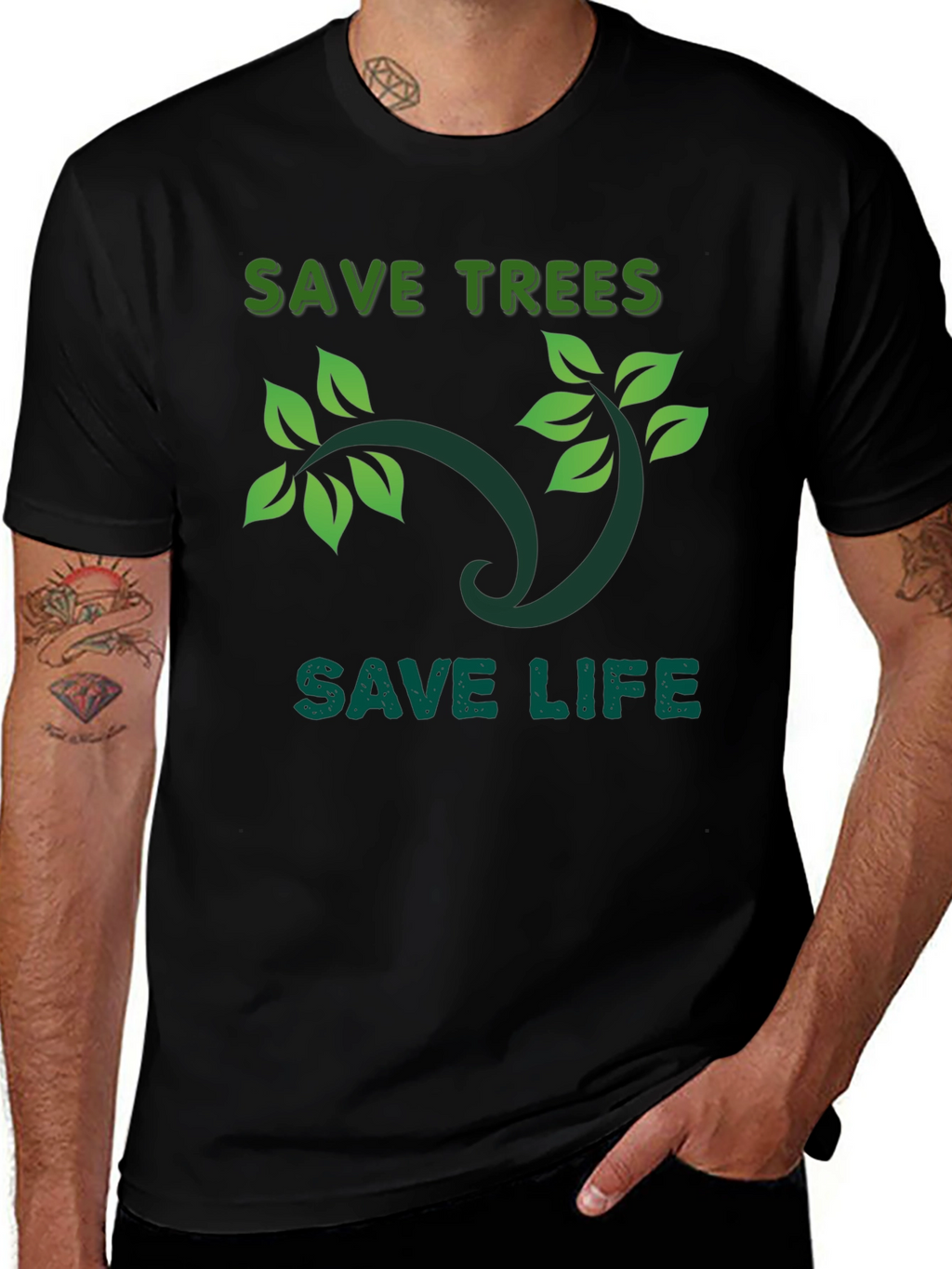 Eco-Friendly Save Trees Save Life Graphic T-Shirt