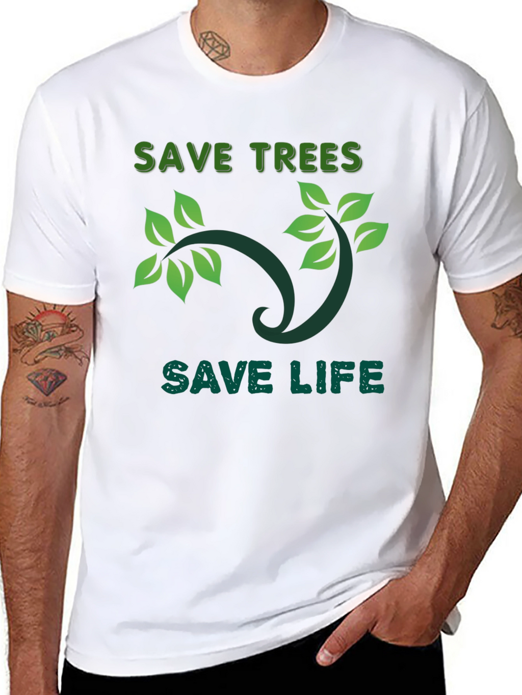 Eco-Friendly Save Trees Save Life Graphic T-Shirt