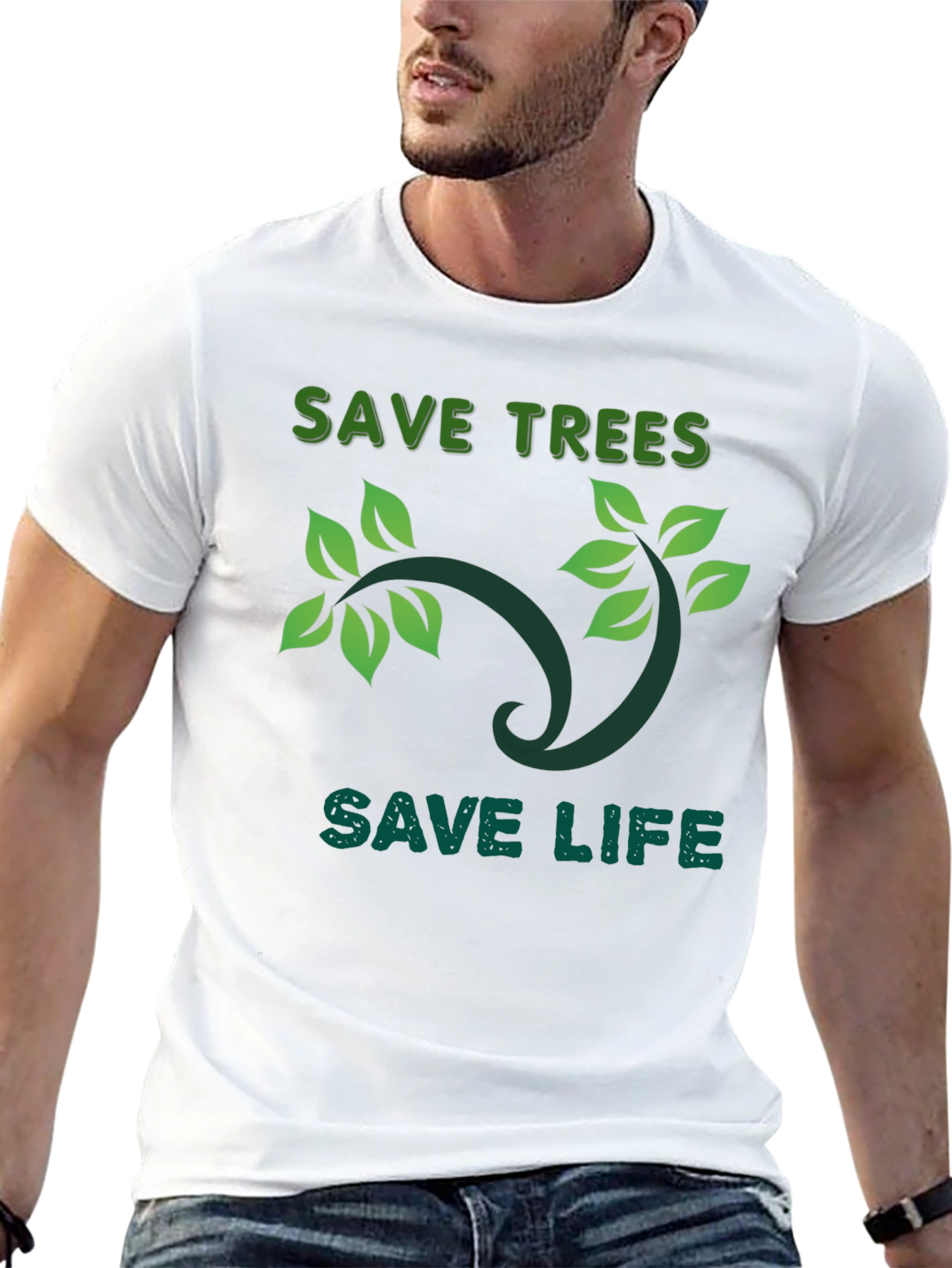 Eco-Friendly Save Trees Save Life Graphic T-Shirt