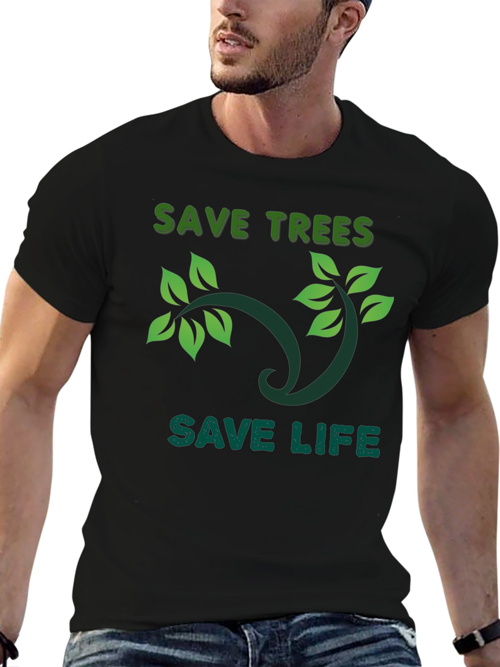 Eco-Friendly Save Trees Save Life Graphic T-Shirt