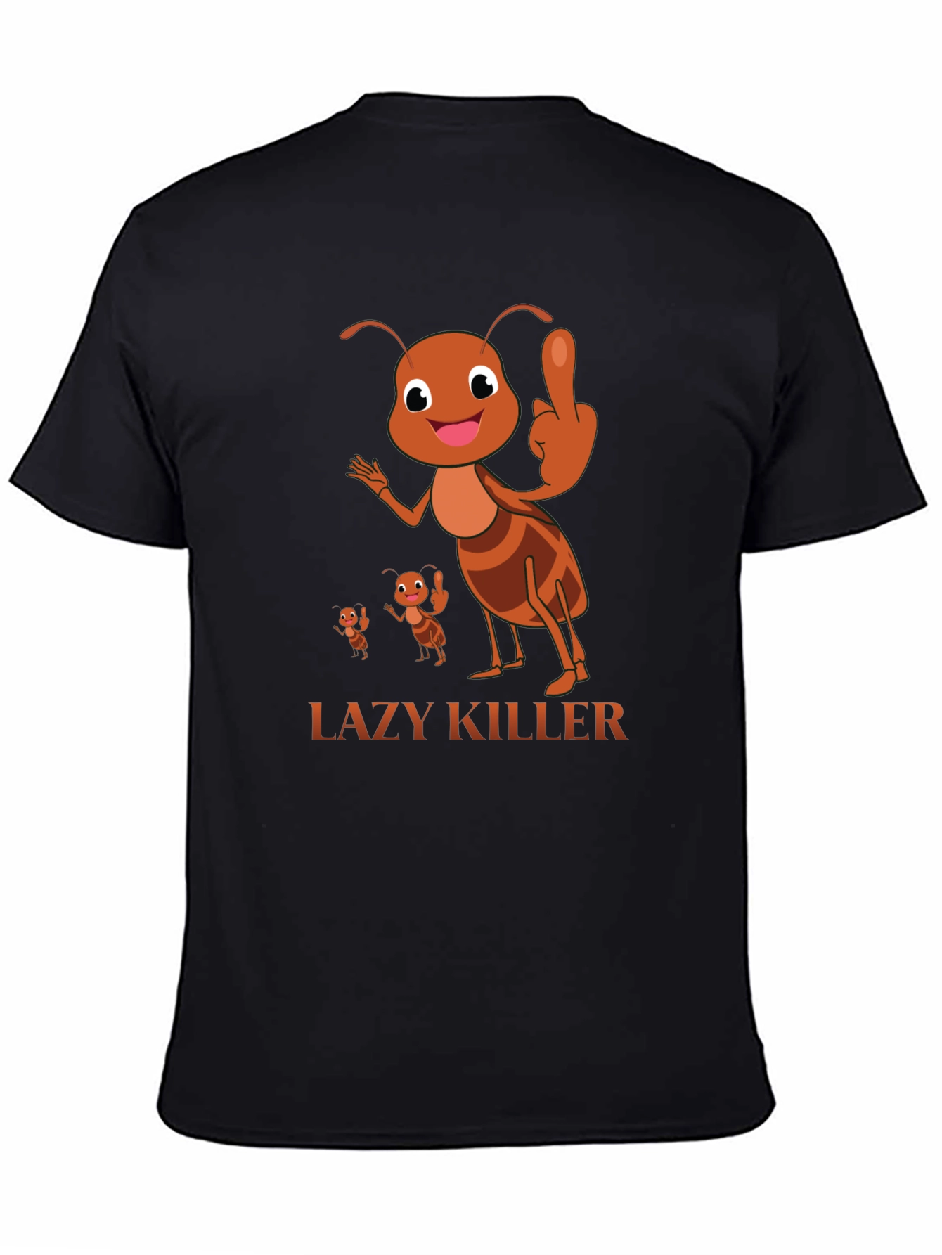 Lazy Killer Ant Graphic Tee - Mens Black T-Shirt