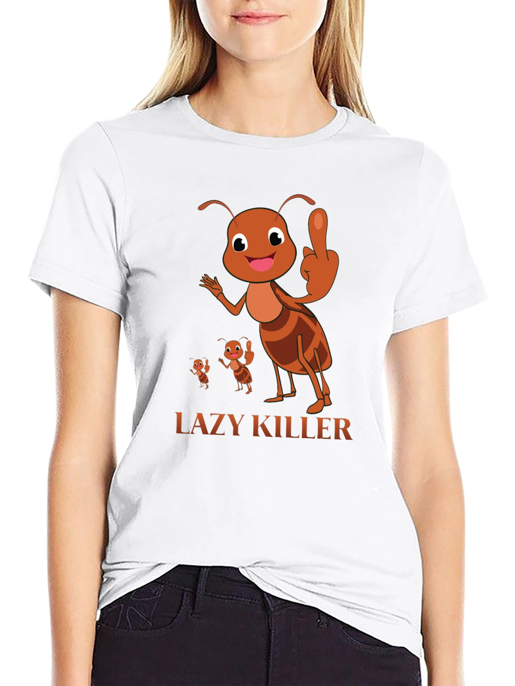 Lazy Killer Ant Graphic Tee - Mens Black T-Shirt