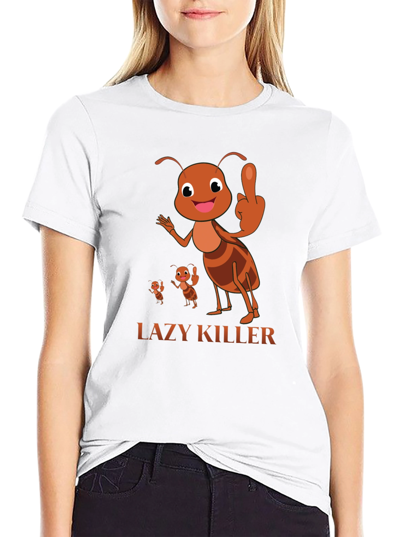 Lazy Killer Ant Graphic Tee - Mens Black T-Shirt