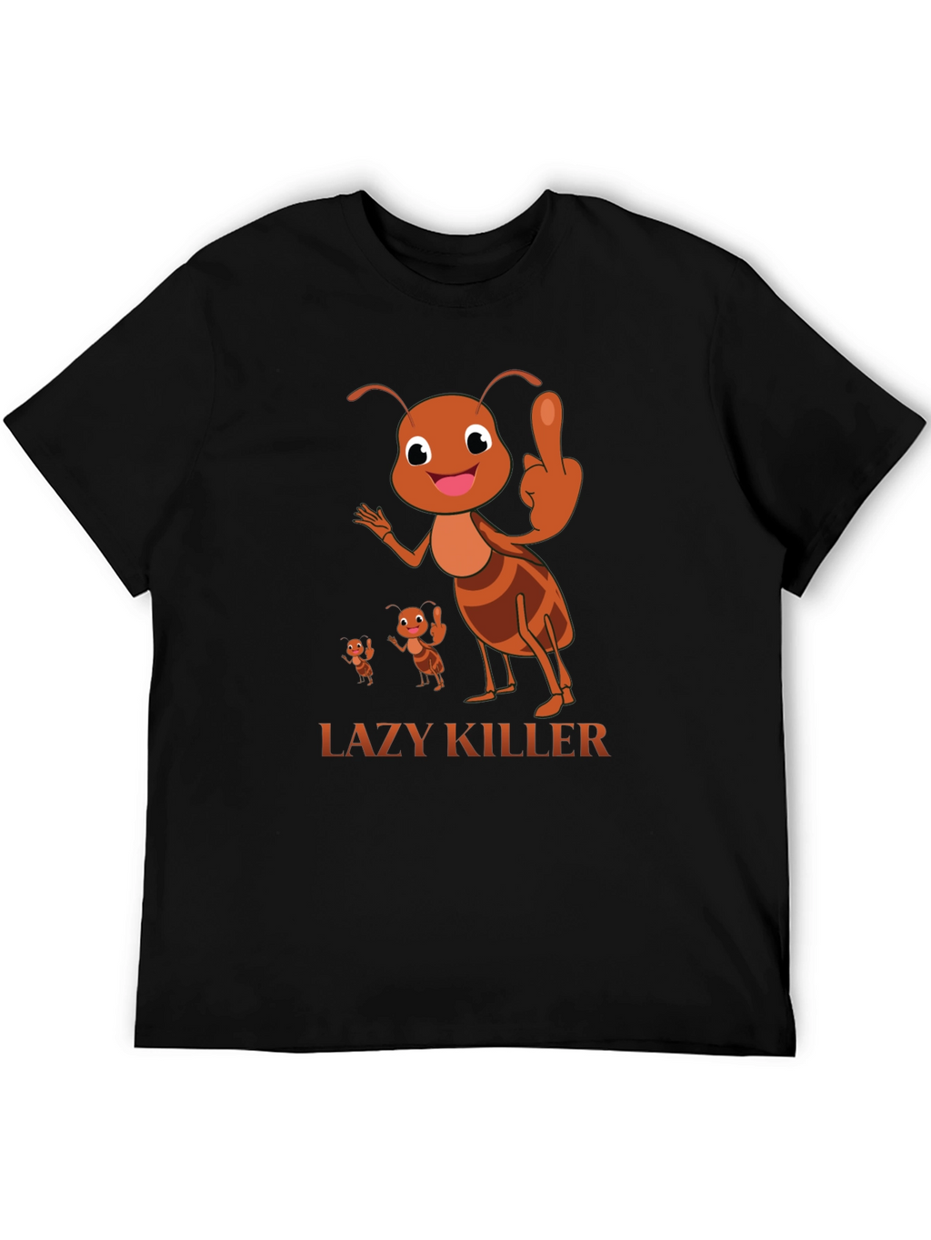 Lazy Killer Ant Graphic Tee - Mens Black T-Shirt