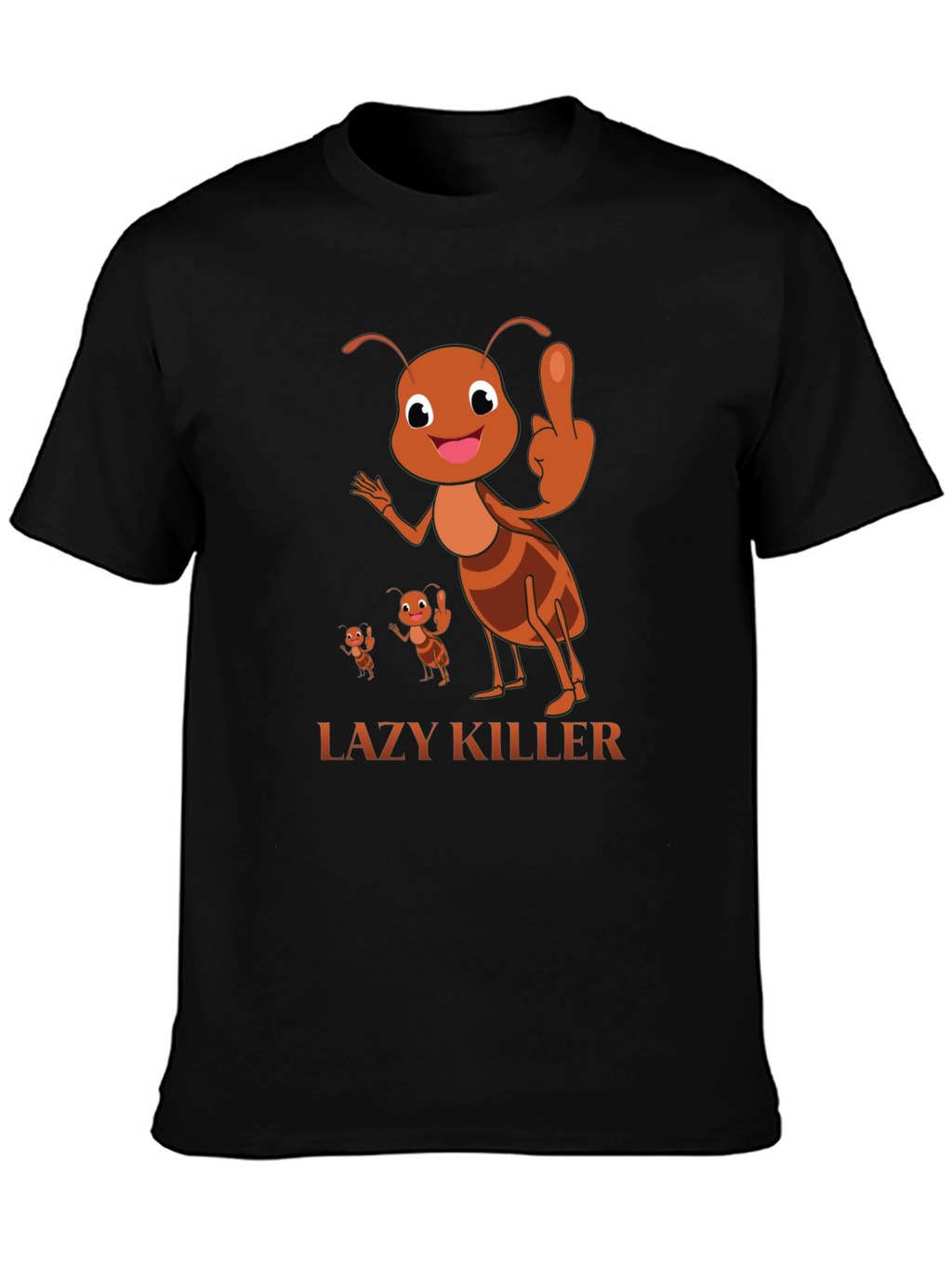 Lazy Killer Ant Graphic Tee - Mens Black T-Shirt