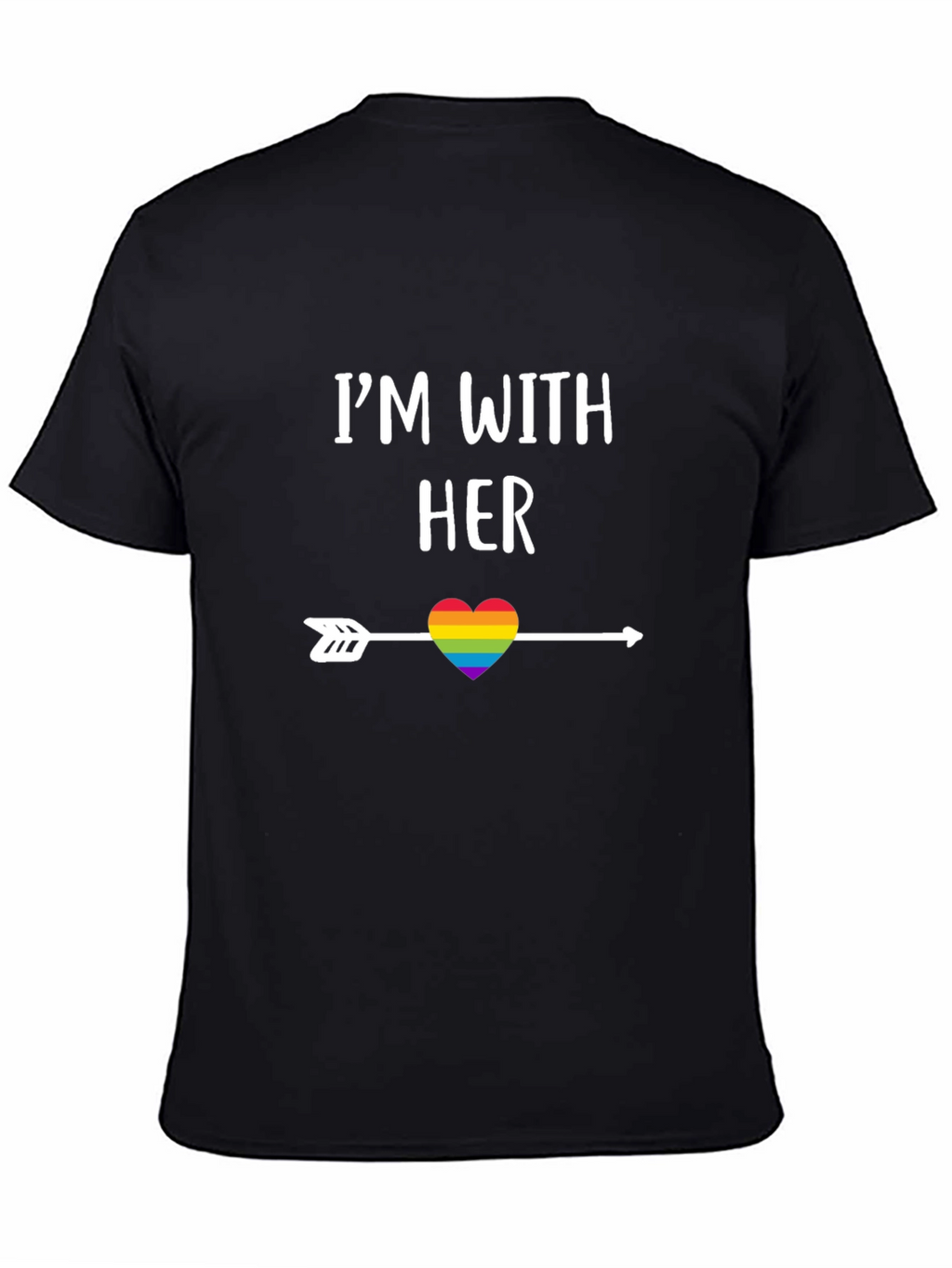 Im With Her Rainbow Heart Arrow T-Shirt