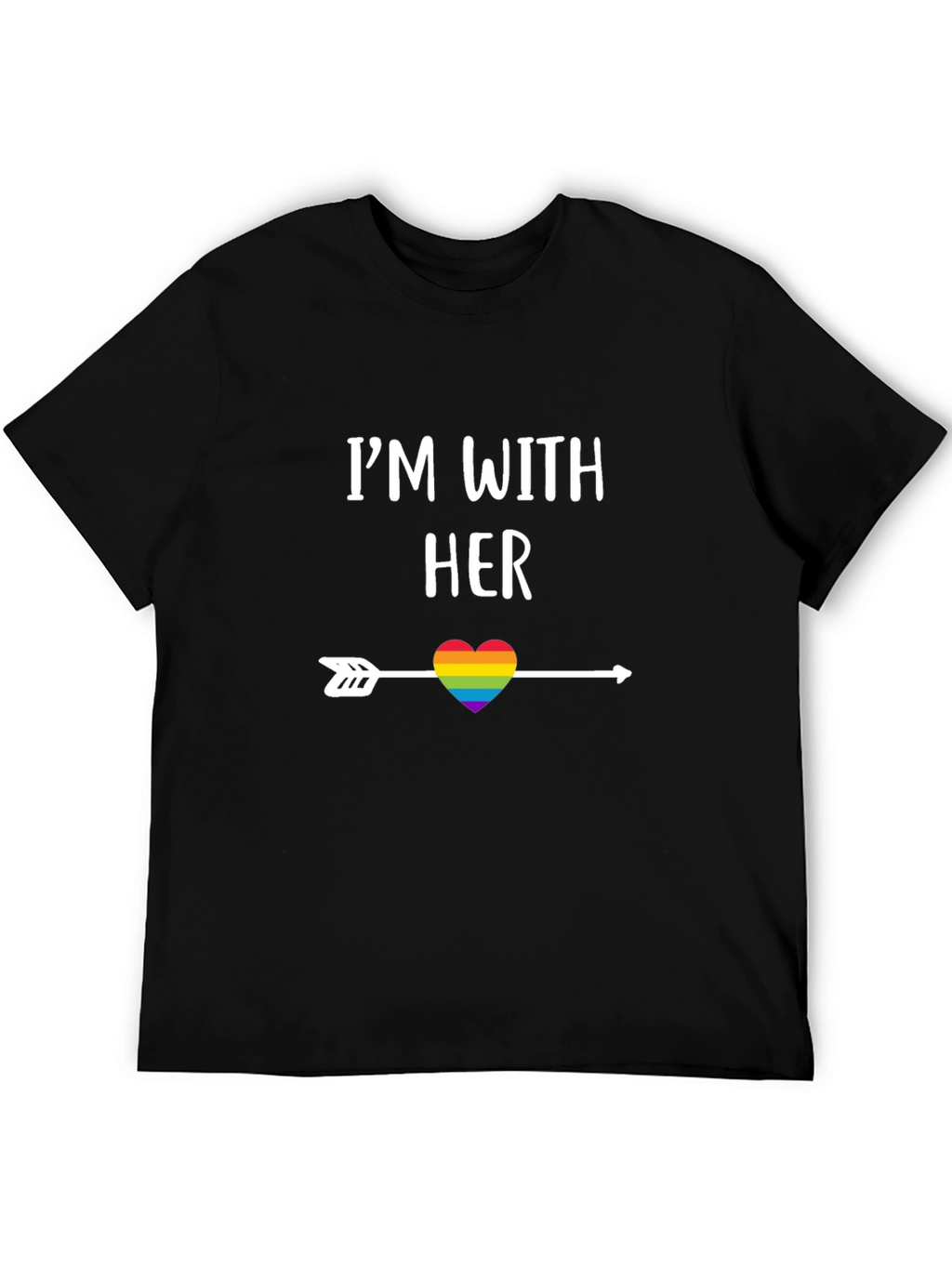 Im With Her Rainbow Heart Arrow T-Shirt