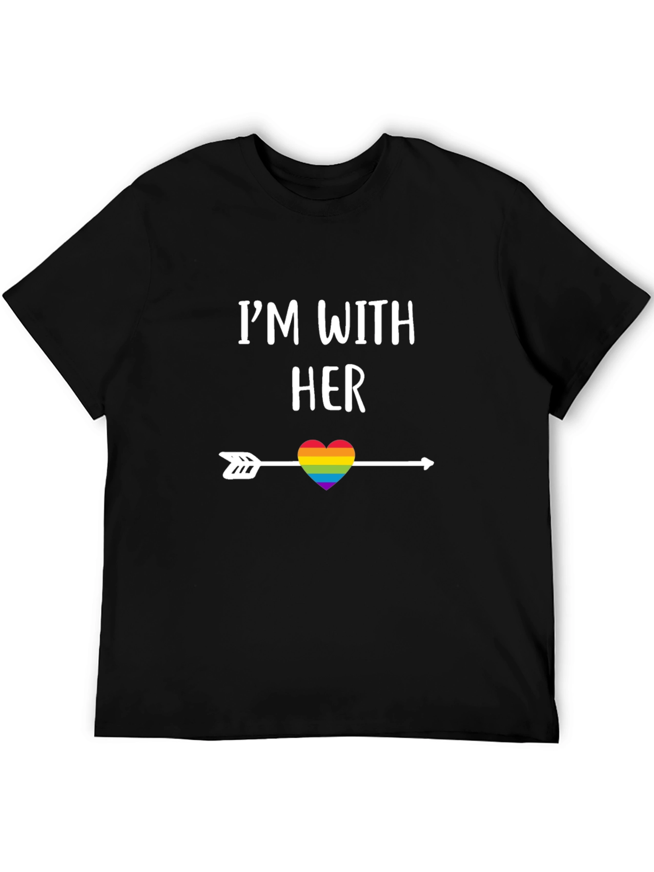 Im With Her Rainbow Heart Arrow T-Shirt