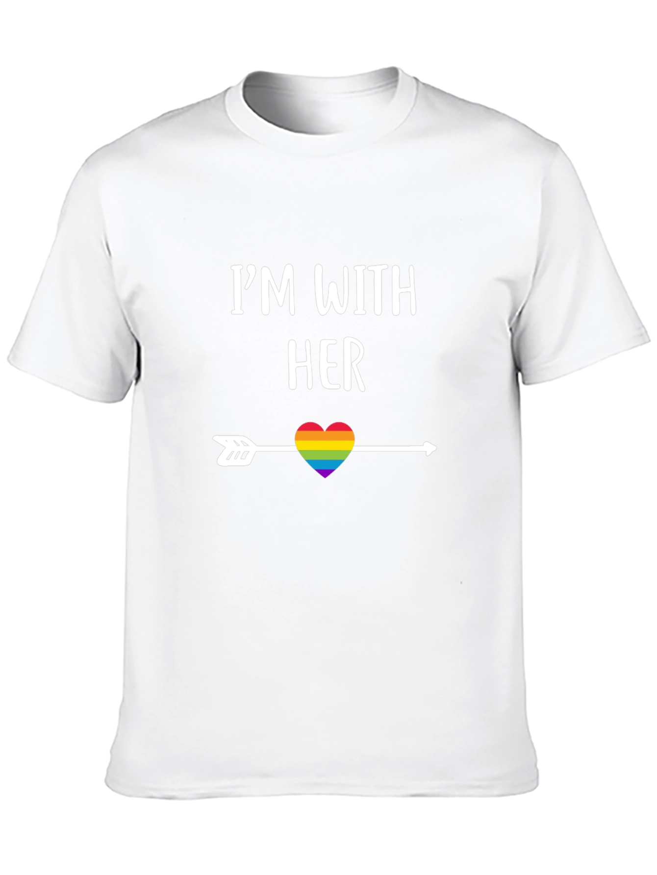 Im With Her Rainbow Heart Arrow T-Shirt