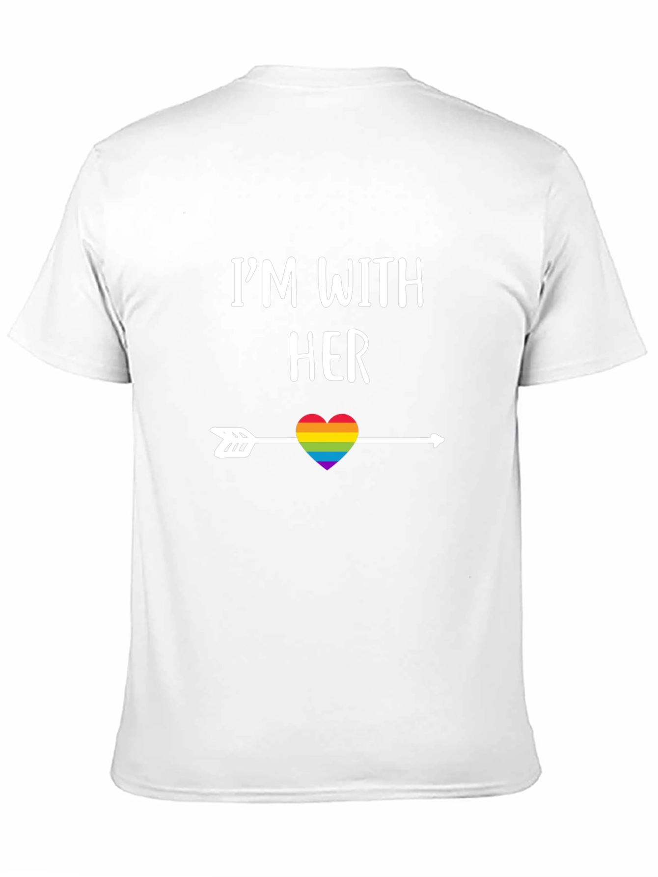 Im With Her Rainbow Heart Arrow T-Shirt