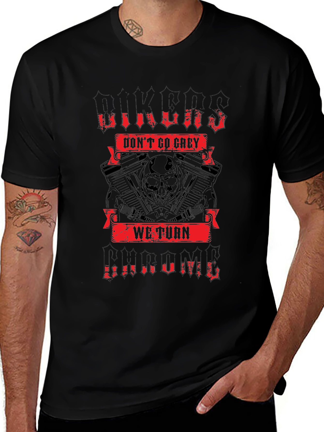 Biker Chrome Graphic T-Shirt