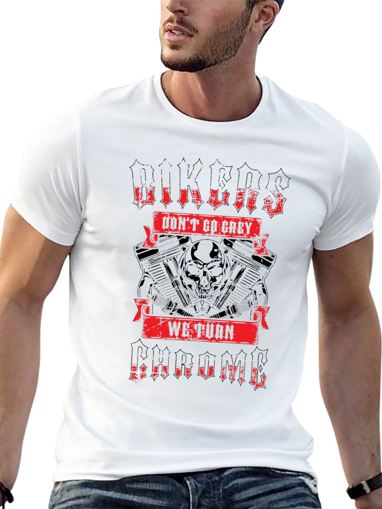 Biker Chrome Graphic T-Shirt