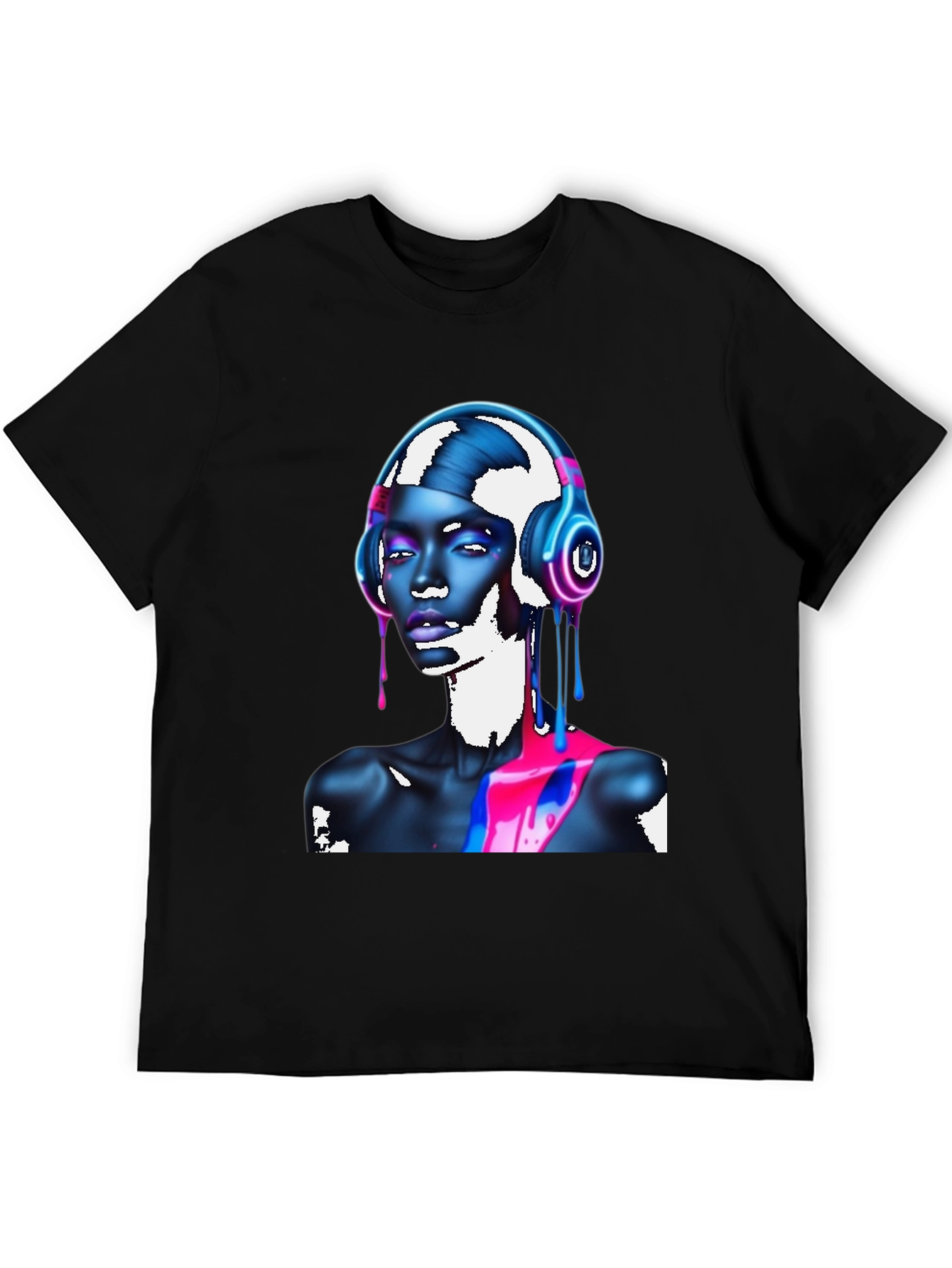 Vibrant Graphic T-Shirt - Headphones & Abstract Art