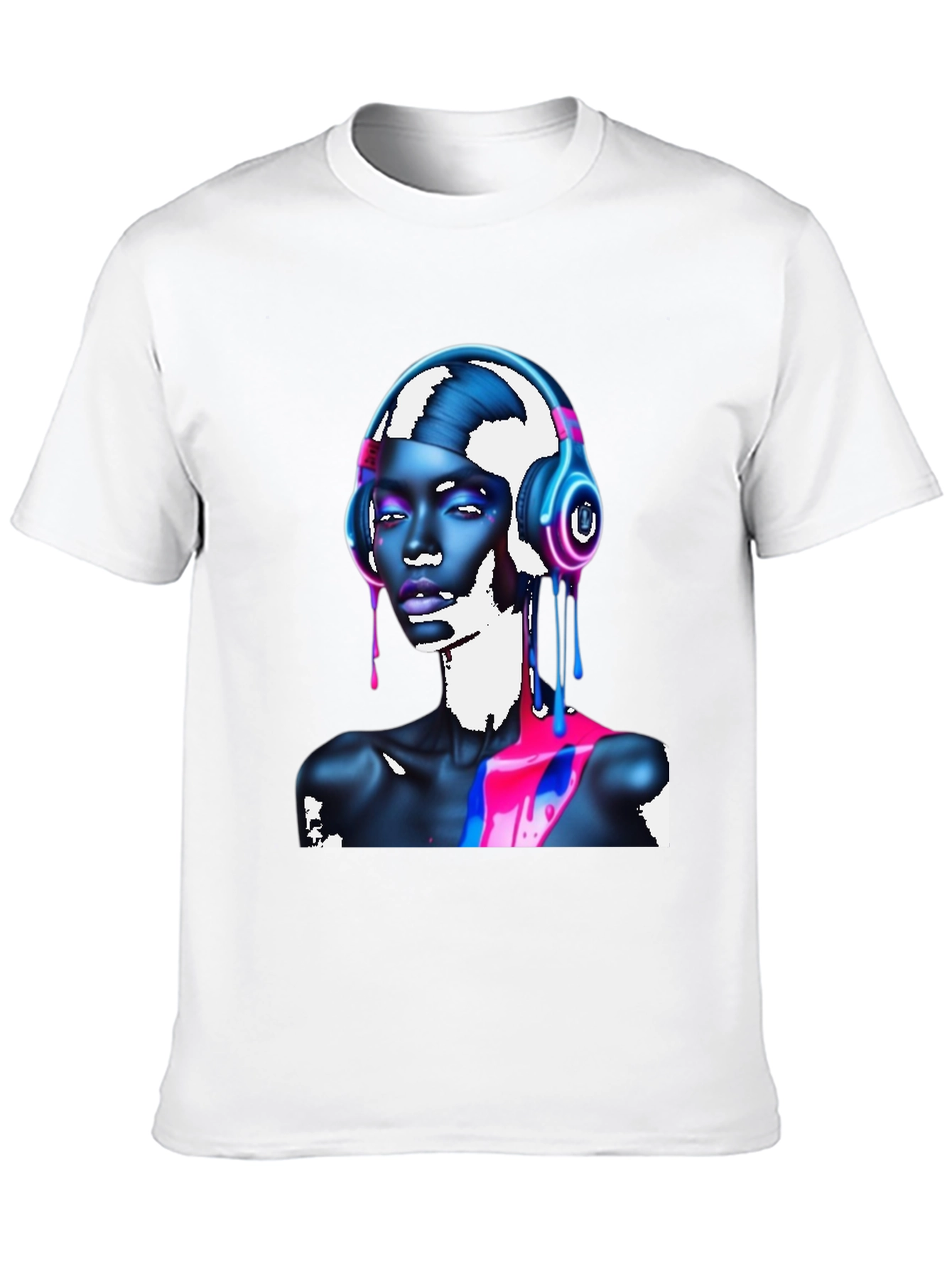 Vibrant Graphic T-Shirt - Headphones & Abstract Art
