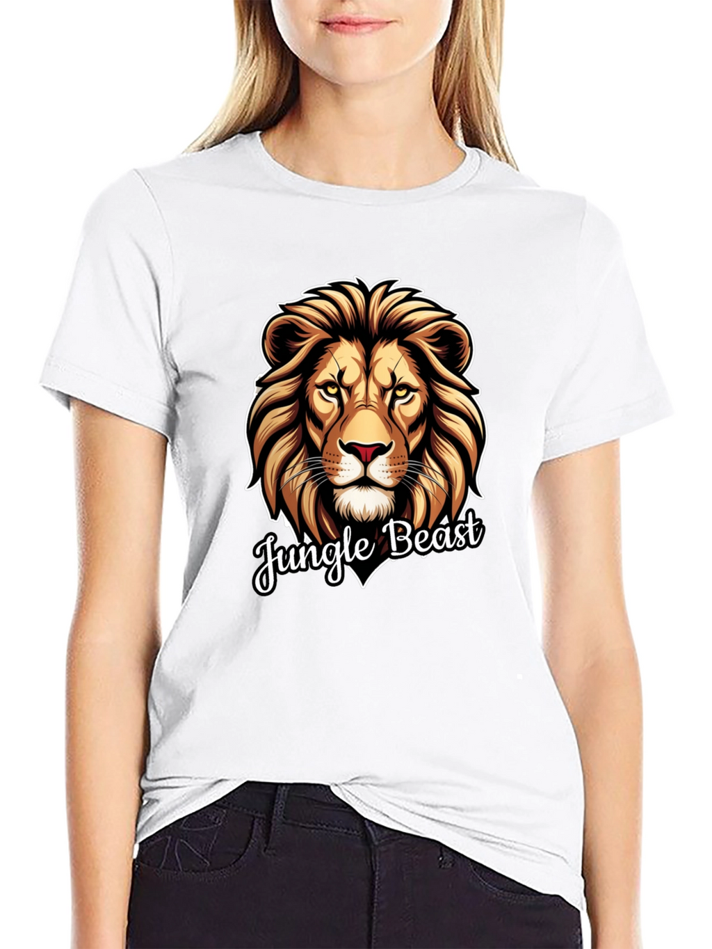Jungle Beast Lion Graphic Tee - Cool Animal Design