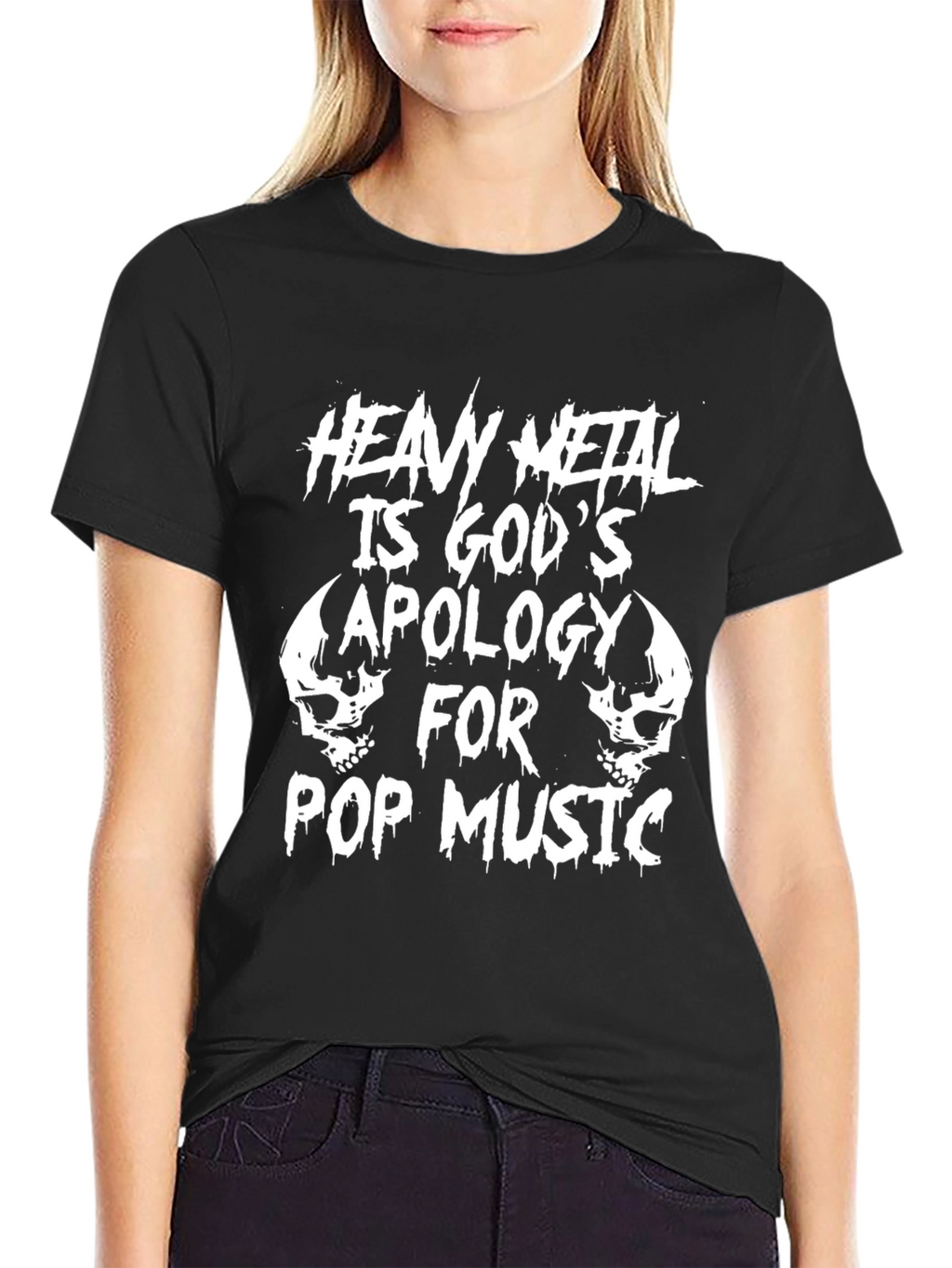 Heavy Metal Gods Apology Graphic Black T-Shirt