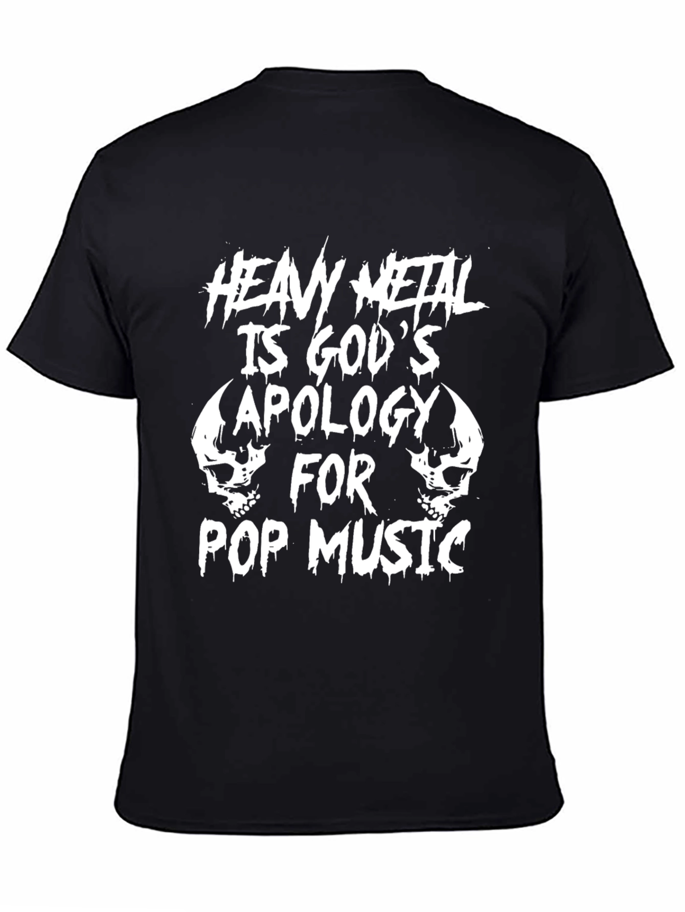 Heavy Metal Gods Apology Graphic Black T-Shirt