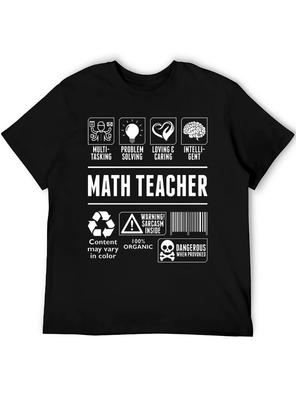 Math Teacher T-Shirt - Multi-Tasking Problem Solving Intelligent