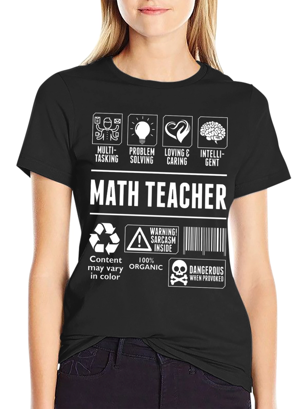Math Teacher T-Shirt - Multi-Tasking Problem Solving Intelligent
