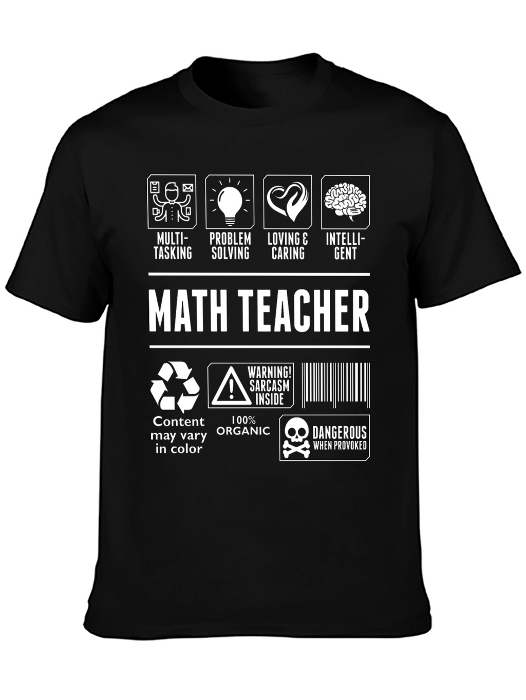 Math Teacher T-Shirt - Multi-Tasking Problem Solving Intelligent