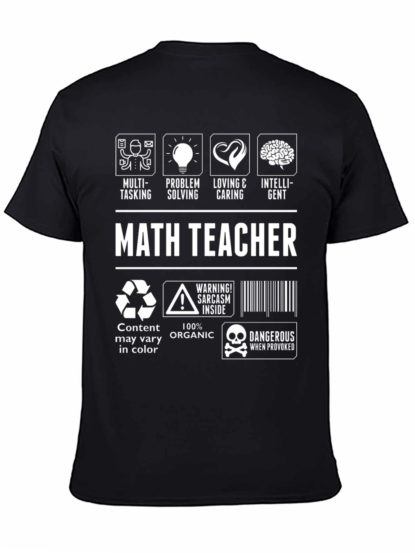 Math Teacher T-Shirt - Multi-Tasking Problem Solving Intelligent