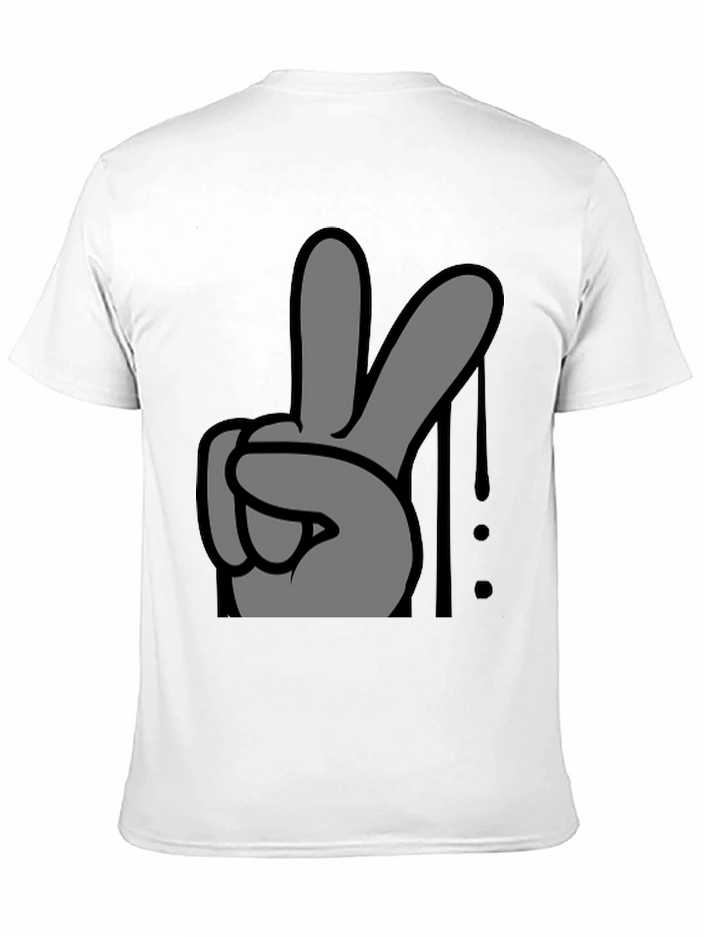Peace Sign Graphic Tee - Black Cotton Casual T-Shirt