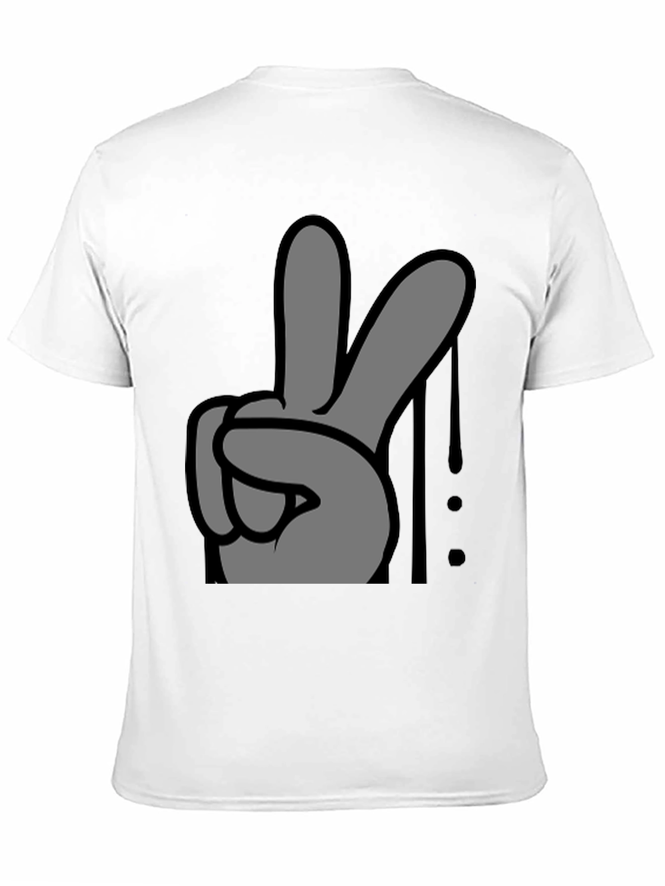 Peace Sign Graphic Tee - Black Cotton Casual T-Shirt