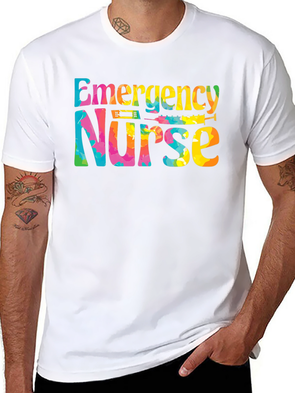Emergency Nurse T-Shirt - Tie Dye Design